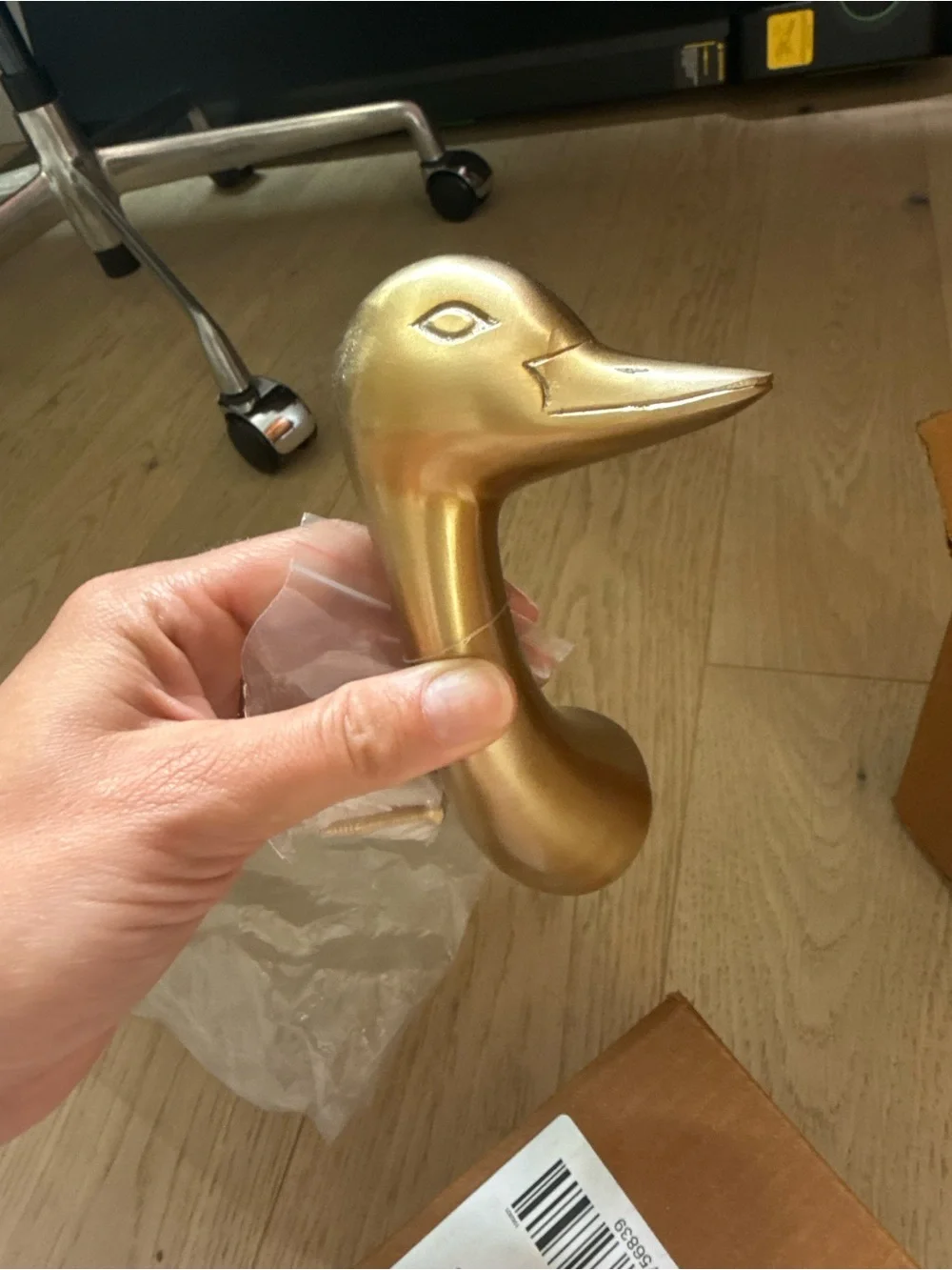 Anthropologie Brushed Brass Canard Duck Head Curtain Hook (right facing)
